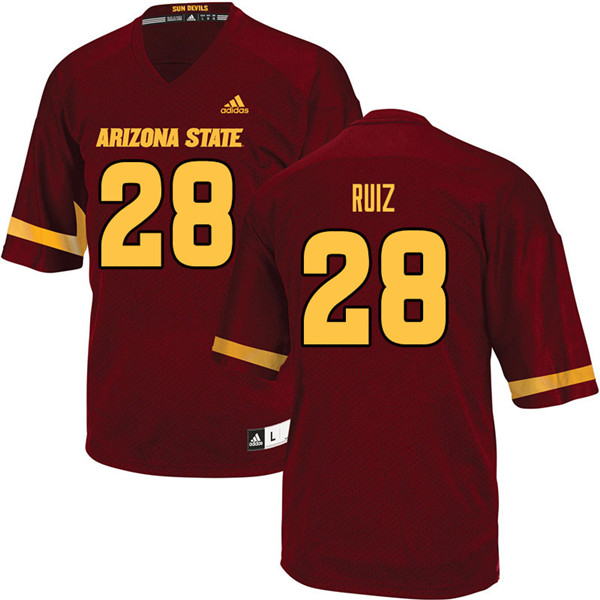 Men #28 Angel Ruiz Arizona State Sun Devils College Football Jerseys Sale-Maroon - Click Image to Close